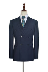 Ballbella has various cheap mens suits for prom, wedding or business. Shop this Peak Lapel Double Breasted Business Mens Suits for Formal, Three Piece Dark Navy Suits for Men with free shipping and rush delivery. Special offers are offered to this Dark Navy Double Breasted Peaked Lapel Two-piece mens suits.