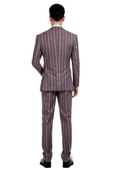 Looking for the Pricey Peak Lapel Plaid Double Breasted Premium Mens Suits with Flap Pocket online Find your Peaked Lapel Double Breasted Two-piece Chocolate mens suits for prom, wedding and business at Ballbella.