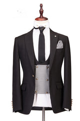 Peaked Lapel Three-piece Best Fitted Men Suits for Wedding-Ballbella