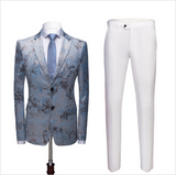 This Printing Men Marriage Suits, Blue Wedding Tuxedos with White Pants at Ballbella comes in all sizes for prom, wedding and business. Shop an amazing selection of Notched Lapel Single Breasted Blue mens suits in cheap price.