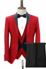 Discover the very best Red Three Pieces Fashion Shawl Lapel Men Suits for Wedding for work,prom and wedding occasions at ballbella. Custom Made Red Shawl Lapel Mens Suits with high Quality.