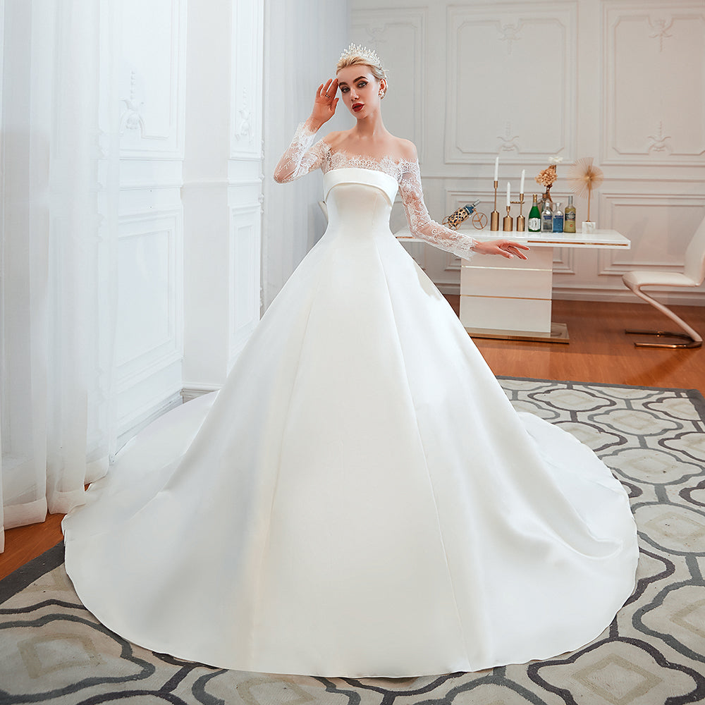 Princess fashion wedding dresses with sleeves