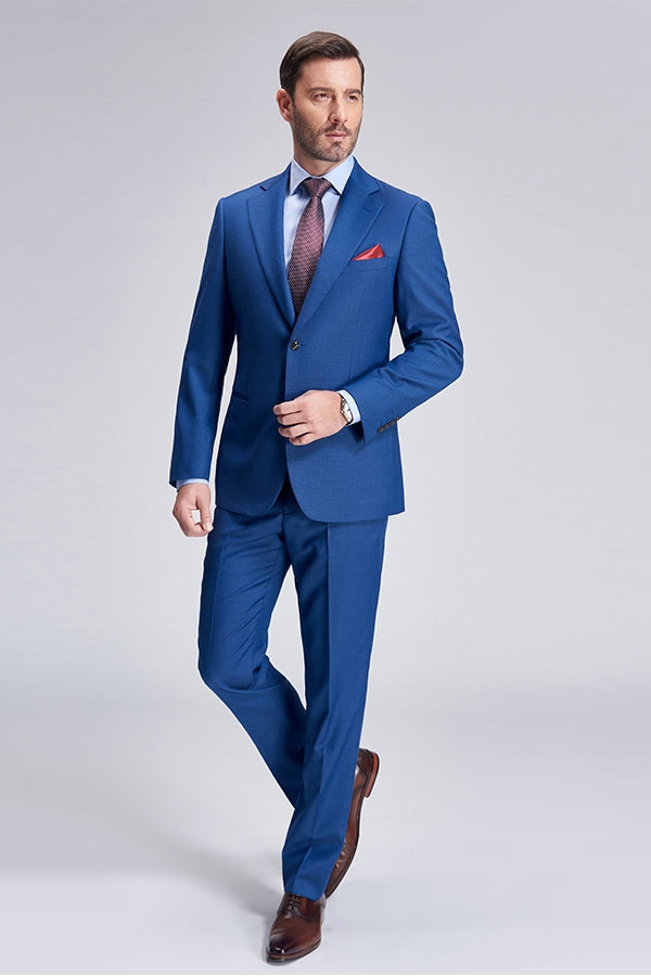 Ballbella made this Romantic Plaid Royal Blue Mens Suits for Business with rush order service. Discover the design of this Blue Plaid Single Breasted Notched Lapel mens suits for prom, wedding or formal business occasion.