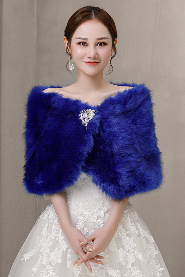 Royal Blue Ball-Style Wedding Gown Shawl-Ballbella