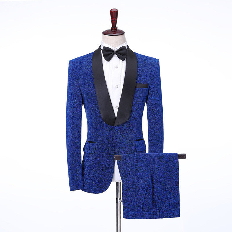 Ballbella is your ultimate source for Royal Blue Shawl Lapel Shiny Slim Fit Wedding Men Suits. Our Royal Blue Shawl Lapel wedding groomsmen suits come in Bespoke styles &amp; colors with high quality and free shipping.