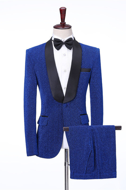 Ballbella is your ultimate source for Royal Blue Shawl Lapel Shiny Slim Fit Wedding Men Suits. Our Royal Blue Shawl Lapel wedding groomsmen suits come in Bespoke styles &amp; colors with high quality and free shipping.
