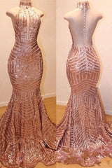 Ballbella offers Shiny High Neck Sleeveless Sequins Mermaid Prom Dresses at a cheap price from Sequined to Mermaid Floor-length hem.. Click in to check our Gorgeous yet affordable shiny Real model dresses.