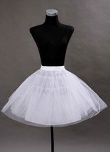 Short Black Taffeta A Line Boneless Two Tier Wedding Petticoats-Ballbella