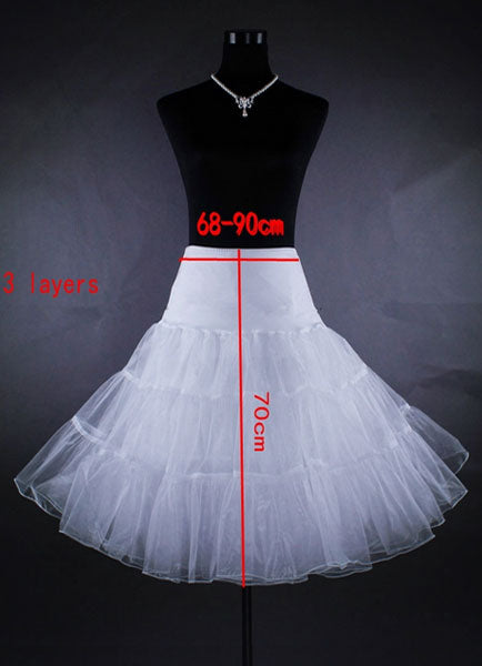 Short White Taffeta Boneless A Line Wedding Petticoats-Ballbella