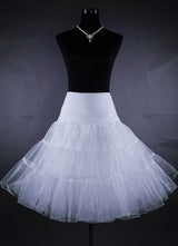 Short White Taffeta Boneless A Line Wedding Petticoats-Ballbella