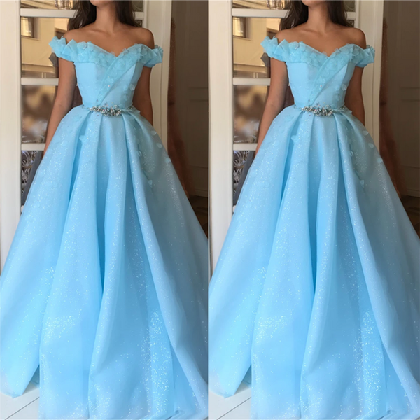 Sparkle Sequins Off-the-Shoulder Prom Party Gowns| Charming Sweetheart Sleeveless Beading Long Prom Party Gowns-Ballbella