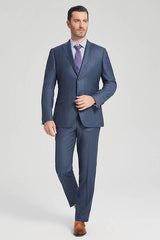 Looking for the Pricey Three Flap Pockets Navy Blue Two Buttons Superior Mens Suits for Formal online Find your Notched Lapel Single Breasted Two-piece Navy mens suits for prom, wedding and business at Ballbella.