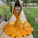 Trendy New Arrival Sweetheart Ginger Mermaid Long Plus Size Prom Dresses-Ballbella