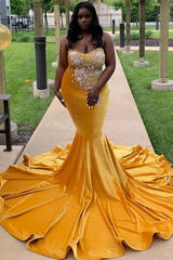 Trendy New Arrival Sweetheart Ginger Mermaid Long Plus Size Prom Dresses-Ballbella