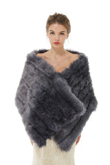 Wedding Faux Fur Wrap Winter Shawl Scarves-Ballbella