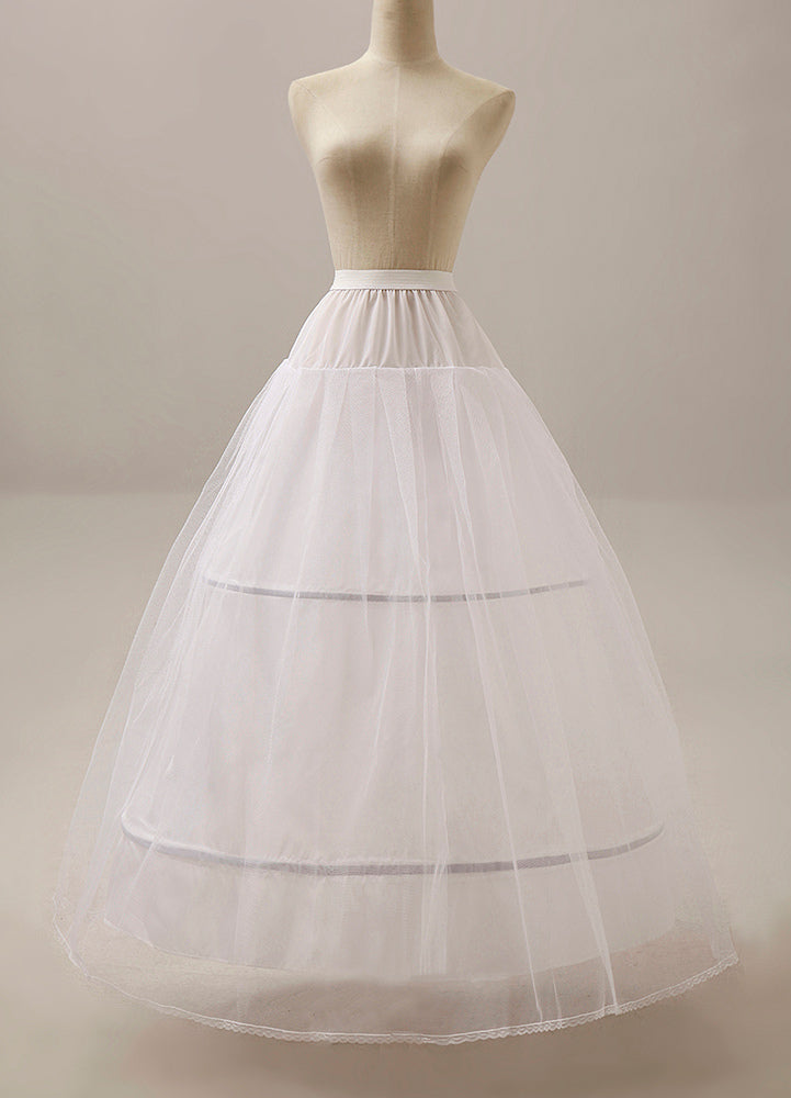 White Ball Gown crinoline 2 hoop 2 Tier bridal slip Wedding Petticoat-Ballbella