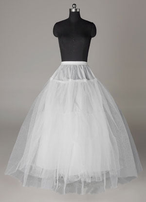 White Ball Gown Tulle 3 tier Bridal Crinoline Slip Wedding Petticoat-Ballbella