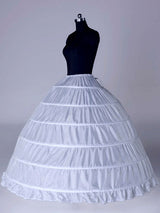 White Long White Full Gown 6 Hoop Bridal Crinoline Slip Wedding Petticoat-Ballbella