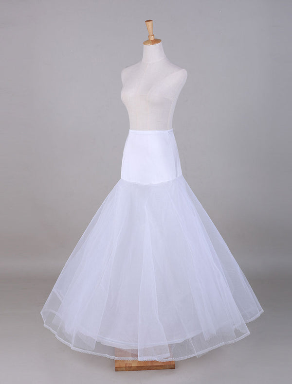 White Tulle A-Line Slip One Size Wedding Petticoat-Ballbella