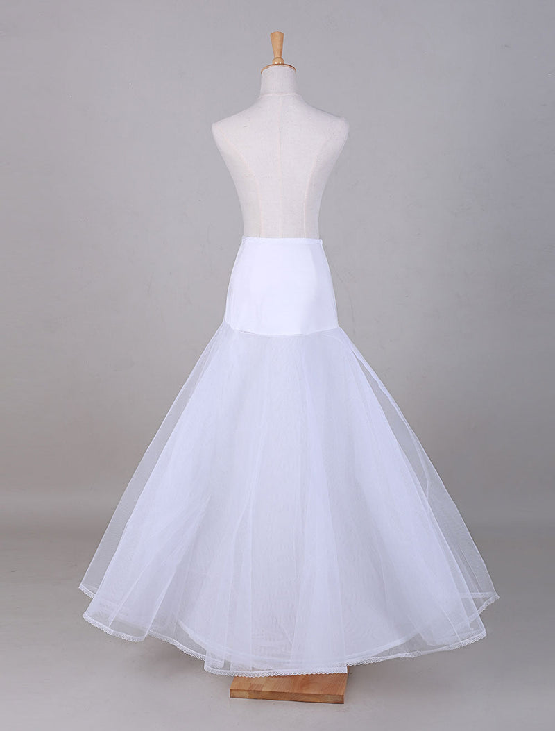 White Tulle A-Line Slip One Size Wedding Petticoat-Ballbella